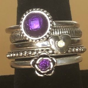 Avon Purple Chic Stackable Ring Set